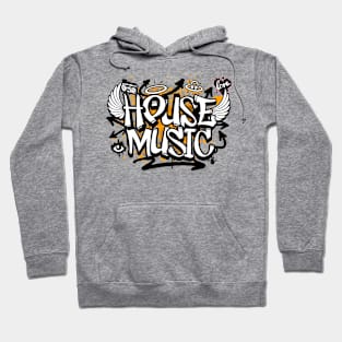 HOUSE MUSIC  - Graffiti Steez (Orange/Black) Hoodie